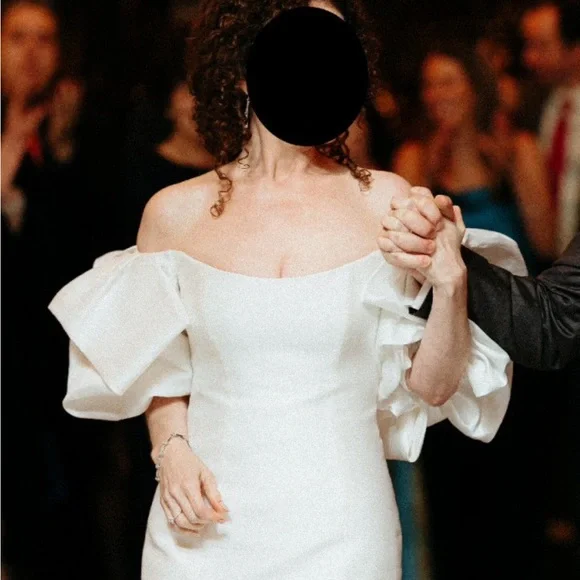 Monique Lhuillier “Admire” Silk Mikado Off-Shoulder Trumpet Gown
